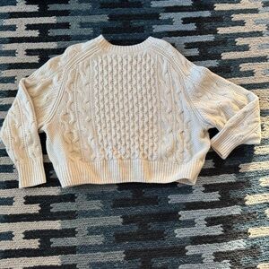 Cream/White Cable Knit Sweater